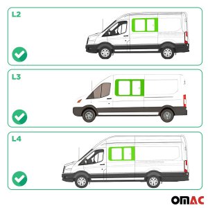 Ford Transit Front Side Sliding Window Glass - Left - Omac - Galaxy - 2015-2025